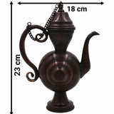 Handcrafted Peetal Brass Kettle | Vintage Indian Chai Pot, Pital Surahi, Pittal Samovar for Pooja, Decor & Gifting,Brown, 9 Inch, 1 Piece
