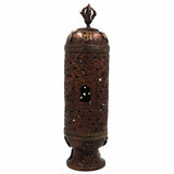 Handcrafted Brass Agarbatti Holder for Pooja | Traditional Dhoop Stand & Incense Burner for Mandir with Moorthi of Lakshmi, Ganesha & Shiva | Pital Dhoop Dani for Home Temple Decor,Brown, 12.5 Inch, 1 Piece