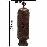 Handcrafted Brass Agarbatti Holder for Pooja | Traditional Dhoop Stand & Incense Burner for Mandir with Moorthi of Lakshmi, Ganesha & Shiva | Pital Dhoop Dani for Home Temple Decor,Brown, 12.5 Inch, 1 Piece