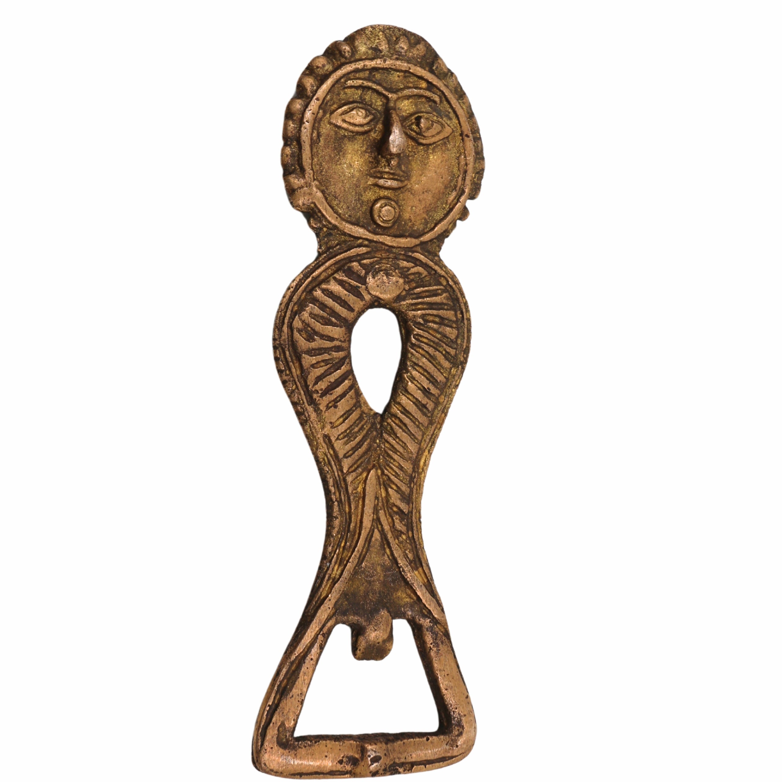 Brass Bastar Art Bottle Opener, Tribal Handmande Opener