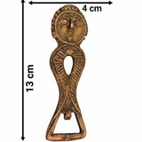 Bhunes Brass Bastar Art Bottle Opener, Tribal Handmande Opener,Gold, 5 Inch, 1 Piece