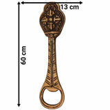 Bhunes Brass Bastar Art Bottle Opener, Tribal Handmande Opener,Gold, 5 Inch, 1 Piece