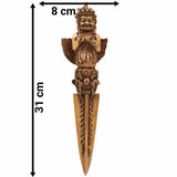 Brass Phurba Vajra Idol – Tibetan Dorje Kila Dagger for Pooja, Tantric Rituals, Vajrakilaya Murti, Buddhist Spiritual Sculpture,Gold, 12 Inch, 1 Piece