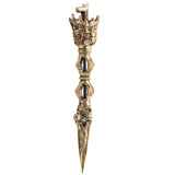 Brass Phurba Vajrakilaya Idol, Tibetan Dorje Vajra Kila Purbha Ritual Dagger for Puja, Tantra, and Spiritual Protection,Gold, 10.5 Inch, 1 Piece