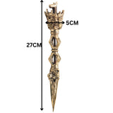 Brass Phurba Vajrakilaya Idol, Tibetan Dorje Vajra Kila Purbha Ritual Dagger for Puja, Tantra, and Spiritual Protection,Gold, 10.5 Inch, 1 Piece