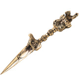 Brass Phurba Vajra Idol, Tibetan Dorje Kila Dagger, Vajrakilaya Tantric Ritual Statue for Puja, Meditation & Protection,Gold, 12 Inch, 1 Piece