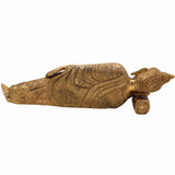 Brass Sleeping Buddha Idol | Reclining Shayanamurti Gautam Buddha Statue | Mahaparinirvana Shayan Buddha Murti for Home Decor, Pooja, Vastu & Gifts,Gold, 4.5 Inch, 1 Piece