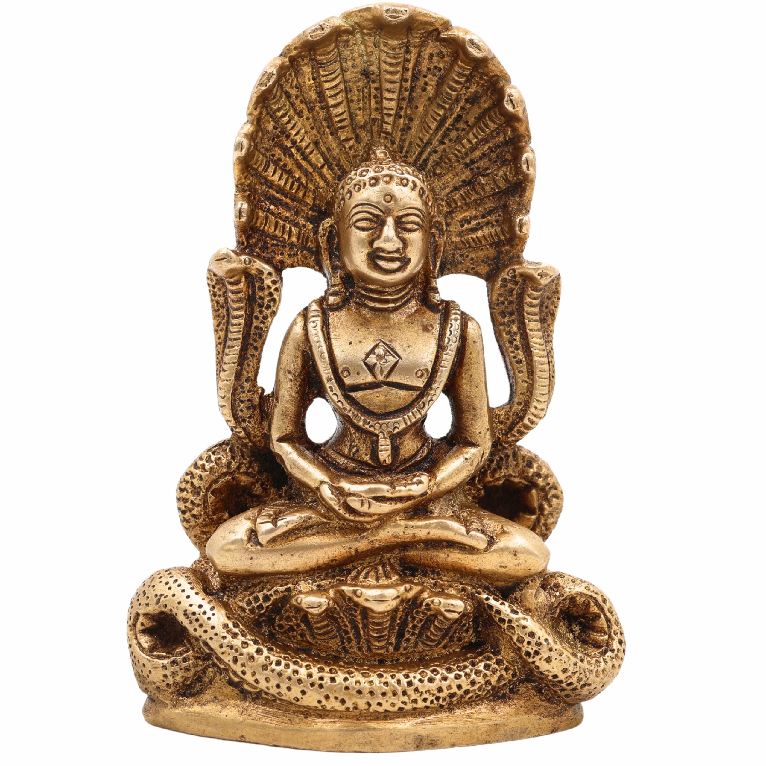 Brass Tirthankara Mahavir Jain Statue – Antique Bhagawan Bahubali Idol For Pooja, Temple & Home Décor