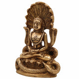 Bhunes Brass Tirthankara Mahavir Jain Statue – Antique Bhagawan Bahubali Idol For Pooja, Temple & Home Décor,Gold, 4.5 Inch, 1 Piece