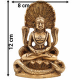 Bhunes Brass Tirthankara Mahavir Jain Statue – Antique Bhagawan Bahubali Idol For Pooja, Temple & Home Décor,Gold, 4.5 Inch, 1 Piece