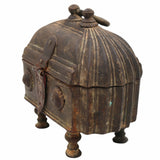 Bhunes Brass Antique Pahadi Box – Vintage Handcrafted Storage Chest For Jewelry & Collectibles,Brown, 6.5 Inch, 1 Piece