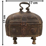 Bhunes Brass Antique Pahadi Box – Vintage Handcrafted Storage Chest For Jewelry & Collectibles,Brown, 6.5 Inch, 1 Piece