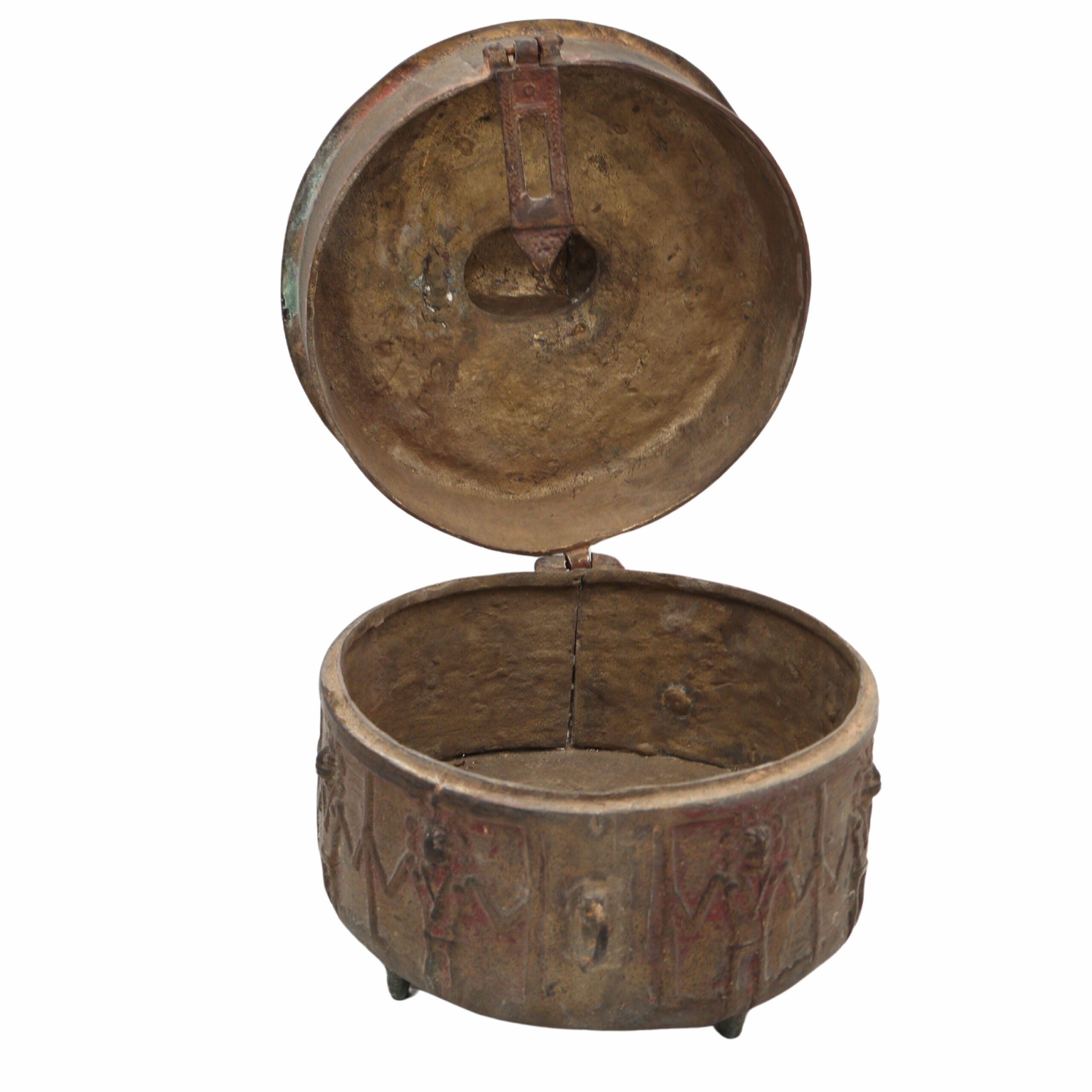 Handcrafted Brass Dogra Box Idol – Traditional Peetal Kumkum Sindoor Storage with Tribal Dhokra Art | Bastar Pital Moorti Box for Pooja & Decor