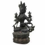 Brass Tara Maa Idol | Mahavidya Ugra Tara Devi Murti | Neela Saraswati Pital Statue for Pooja, Home Temple & Gift,Black, 10.5 Inch, 1 Piece