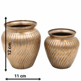 Bhunes Brass Vintage Flower Vase – Handcrafted Decorative Phooldaan For Home & Office Décor,Gold, 4.5 Inch, 1 Piece