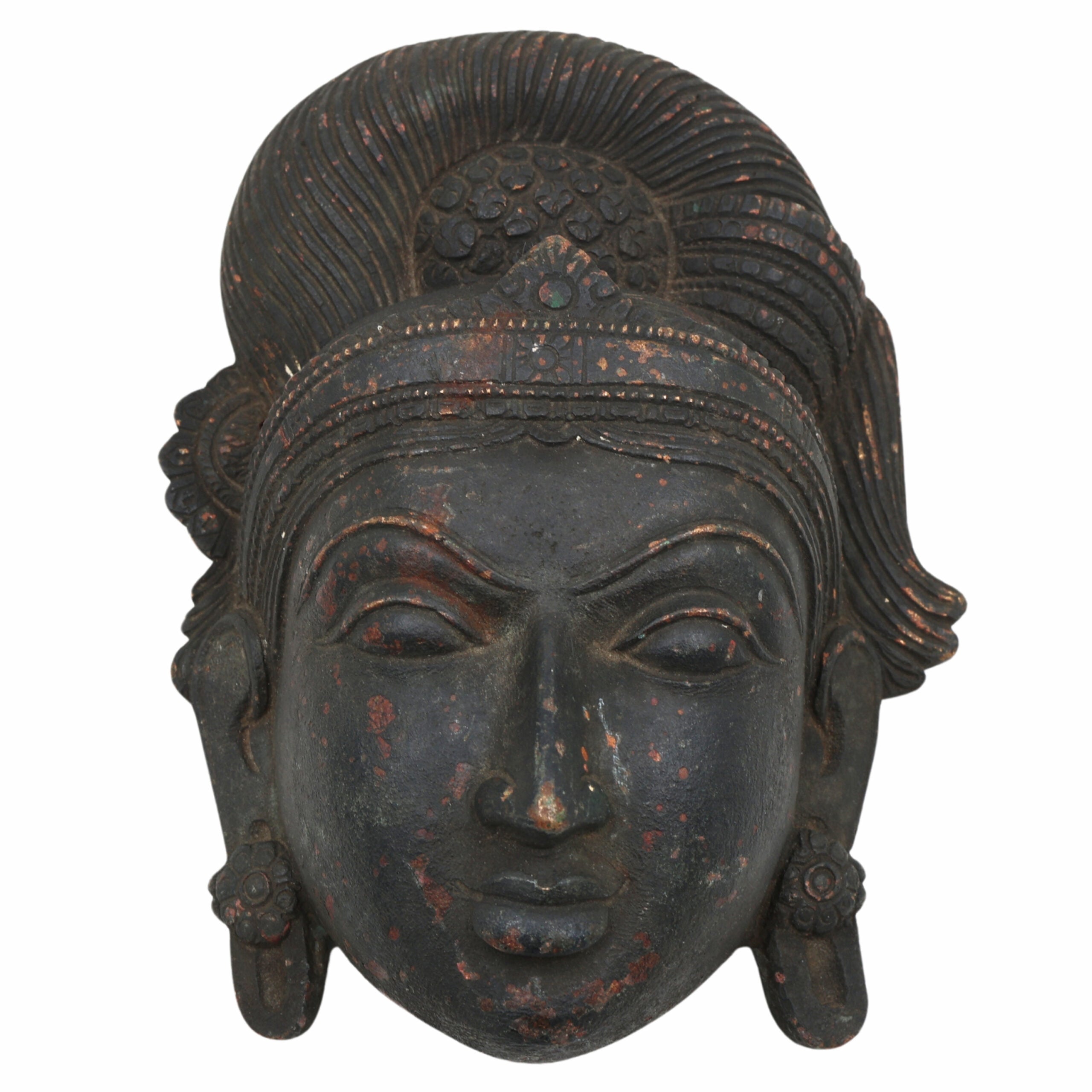 Brass Vintage Hindu Deity Antique Face – Handcrafted Brass Divine Idol For Home & Temple Décor