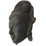 Bhunes Brass Vintage Hindu Deity Antique Face – Handcrafted Brass Divine Idol For Home & Temple Décor,Black, 6 Inch, 1 Piece