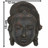 Bhunes Brass Vintage Hindu Deity Antique Face – Handcrafted Brass Divine Idol For Home & Temple Décor,Black, 6 Inch, 1 Piece