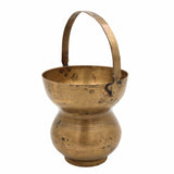 Handcrafted Brass Kamandalu | Pital Gangajali Kamandal for Puja, Ganga Jal, Rishi Muni Kalash, Sadhu Water Pot, Antique Hindu Pooja Lota,Gold, 10.5 Inch, 1 Piece