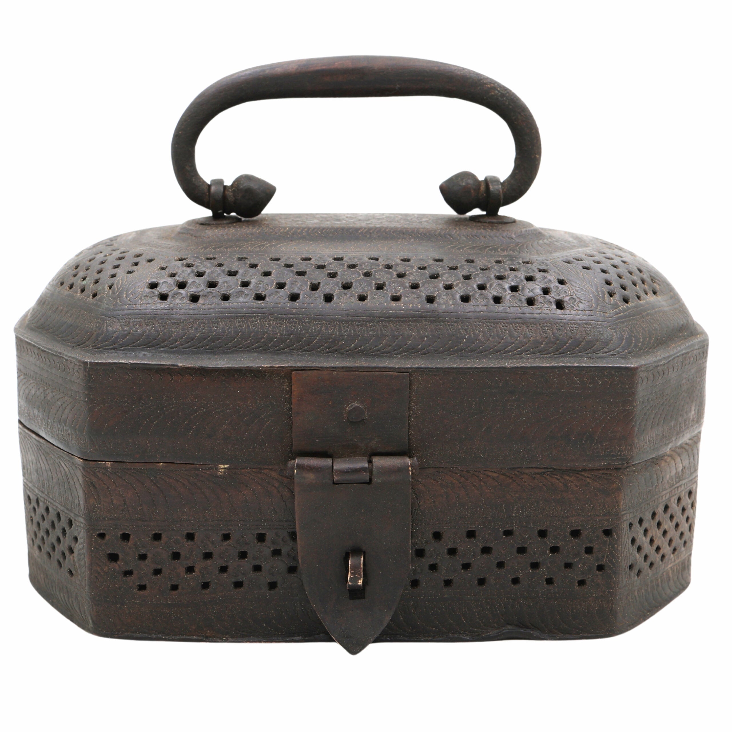 Brass Jali Cut Vintage Antique Box – Handcrafted Decorative Storage Chest For Home & Collectors