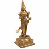 Brass Lord Murugan Idol – Karthikeya | Skanda | Subramanya | Vel Murugan Statue for Home Temple & Pooja Decor,Gold, 15.5 Inch, 1 Piece