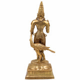 Brass Lord Murugan Idol – Karthikeya | Skanda | Subramanya | Vel Murugan Statue for Home Temple & Pooja Decor,Gold, 15.5 Inch, 1 Piece