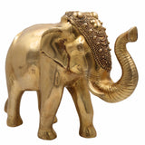 Handcrafted Brass Elephant,Traditional Hasti, Gajraj,Yanai Elephant for Vastu, Pooja & Home Decor,Gold, 12 Inch, 1 Piece
