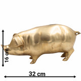 Brass Handcrafted Piggy Bank Gullak | Traditional Peetal Pital Coin Bank Idol | Vintage Money Box Murti Showpiece for Home Decor & Gifts,Gold, 6.5 Inch, 1 Piece