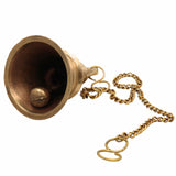 Bhunes Brass Hanging Pooja Bell – Handcrafted Temple Ghanti For Home, Mandir & Auspicious Rituals,Gold, 4 Inch, 1 Piece