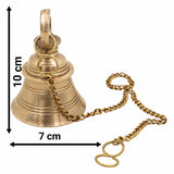 Bhunes Brass Hanging Pooja Bell – Handcrafted Temple Ghanti For Home, Mandir & Auspicious Rituals,Gold, 4 Inch, 1 Piece
