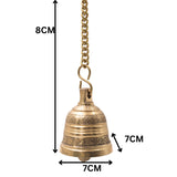 Bhunes Brass Hanging Pooja Bell, Handcrafted Temple Ghanti For Home, Mandir & Auspicious Rituals,Gold, 3 Inch, 1 Piece