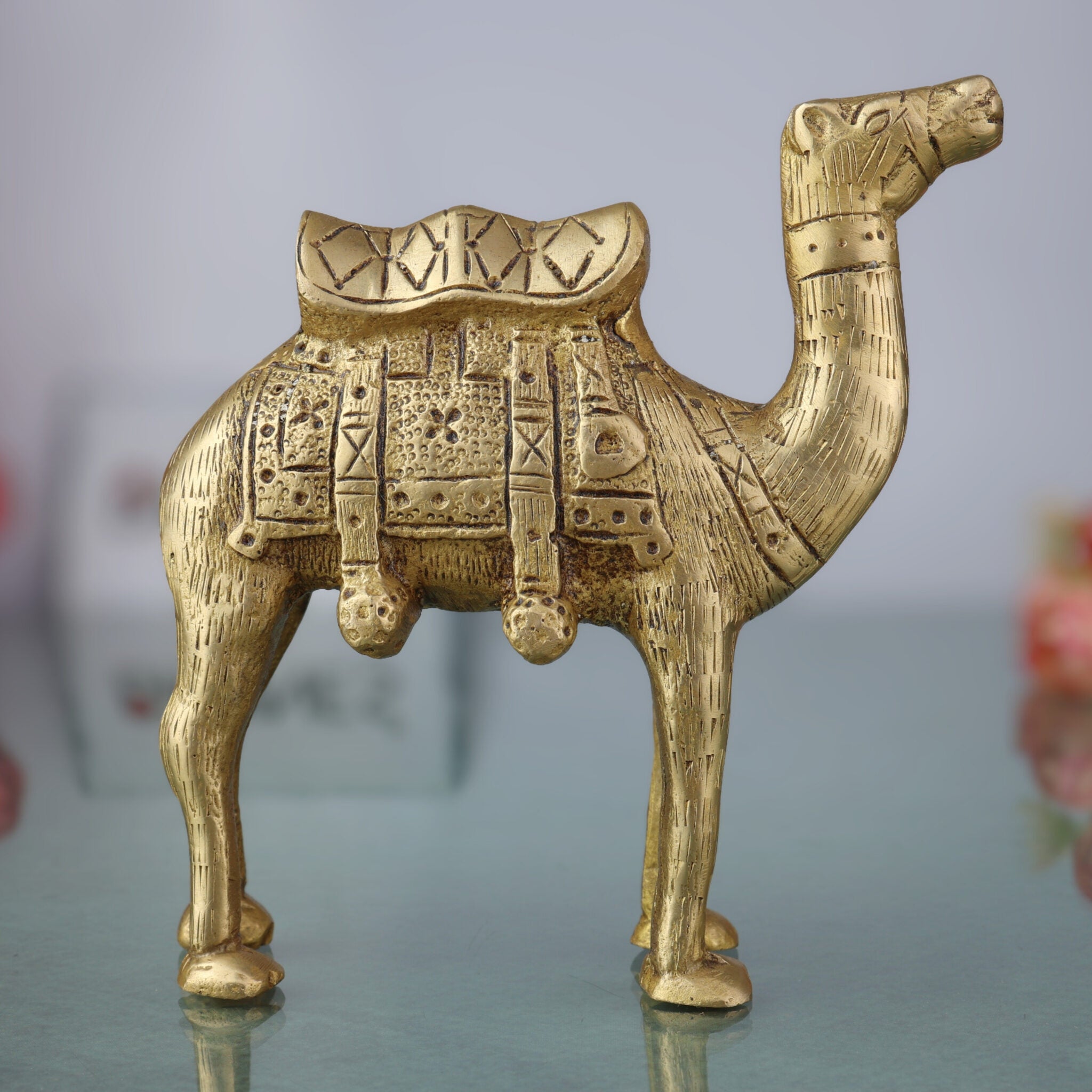 Handcrafted Brass Camel Idol, Rajasthani Desert Camel Statue, Pushkar Camel Figurine, Antique Peetal Murti for Home Décor & Gifting