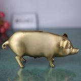 Brass Handcrafted Piggy Bank Idol – Antique Peetal Money Box, Kids Coin Collector, Decorative Murti for Home Decor & Prosperity Gift