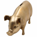Brass Handcrafted Piggy Bank Idol – Antique Peetal Money Box, Kids Coin Collector, Decorative Murti for Home Decor & Prosperity Gift,Gold, 4.5 Inch, 1 Piece