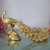 Brass Handcrafted Peacock Idol – Mayur Morni | Pital Mayil Kalgiwala Decorative Showpiece for Home, Temple & Vastu