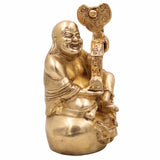 Brass Kubera Idol for Wealth – Vaishravana Dhanapati Kuber Statue | Tibetan Buddhist Kuvera Murti for Home, Office & Vastu,Gold, 8 Inch, 1 Piece