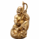 Brass Kubera Idol for Wealth – Vaishravana Dhanapati Kuber Statue | Tibetan Buddhist Kuvera Murti for Home, Office & Vastu,Gold, 8 Inch, 1 Piece