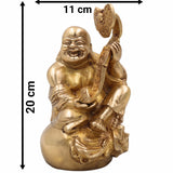 Brass Kubera Idol for Wealth – Vaishravana Dhanapati Kuber Statue | Tibetan Buddhist Kuvera Murti for Home, Office & Vastu,Gold, 8 Inch, 1 Piece