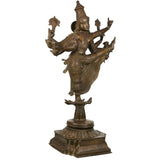Bronze Panchaloha Vishnu Idol | Dancing Narayana Trivikrama Statue | Handcrafted Chola Style Govinda Murti for Temple & Home Decor,Brown, 30 Inch, 1 Piece