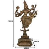 Bronze Panchaloha Vishnu Idol | Dancing Narayana Trivikrama Statue | Handcrafted Chola Style Govinda Murti for Temple & Home Decor,Brown, 30 Inch, 1 Piece