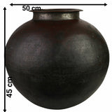 Handcrafted Vintage Peetal Brass Pot – Antique Kalash Urli Bhagona | Traditional Pital Pittal Matka for Home Decor, Temple, Pooja & Collectors,Gold, 17.5 Inch, 1 Piece
