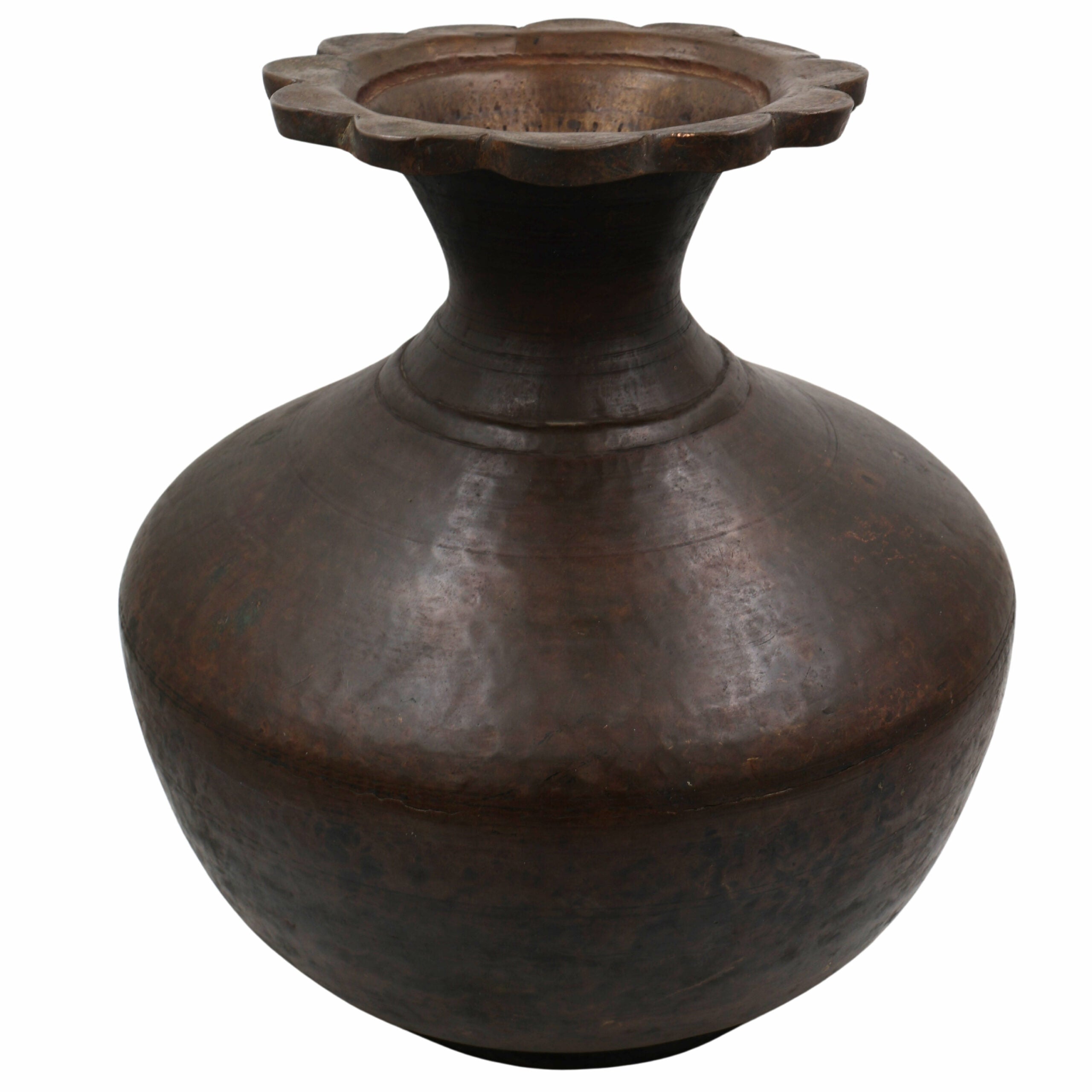 Bhunes Brass Vintage Antique Hand-Carved Pot