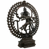 Handcrafted Brass Nataraja Idol – Shiva Nataraj Tandava Murti | Chola Style Dancing Shiva Statue for Home Temple, Pooja & Vastu Decor,Black, 21 Inch, 1 Piece