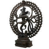 Handcrafted Brass Nataraja Idol – Shiva Nataraj Tandava Murti | Chola Style Dancing Shiva Statue for Home Temple, Pooja & Vastu Decor,Black, 21 Inch, 1 Piece