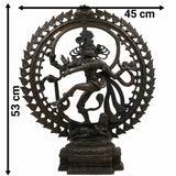 Handcrafted Brass Nataraja Idol – Shiva Nataraj Tandava Murti | Chola Style Dancing Shiva Statue for Home Temple, Pooja & Vastu Decor,Black, 21 Inch, 1 Piece