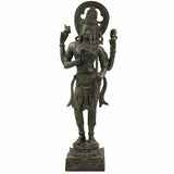 Brass Shiva Idol – Mahadev, Bholenath, Adiyogi, Nataraja, Rudra Murti for Home Temple, Pooja, Decor & Gift,Gold, 21.5 Inch, 1 Piece
