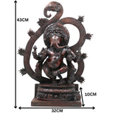 Handcrafted Brass Ganesha Idol | Vinayaka Ganpati Murti | Vighnaharta Ekadanta Pillaiyar Statue for Pooja, Home Decor & Gifting,Brown, 17 Inch, 1 Piece