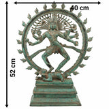 Handcrafted Brass Nataraja Idol | Dancing Shiva Nataraj Statue | Chola Style Tandava Murti | Shiva Nataraja for Home Temple, Vastu & Decor,Green, 20.5 Inch, 1 Piece
