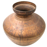 Handcrafted Brass Kalash Matka Ghada Pot – Vintage Pital Ghatam Kudam Chombu for Pooja, Decor & Collectors – Antique Finish Traditional Indian Water Vessel,Brown, 12 Inch, 1 Piece