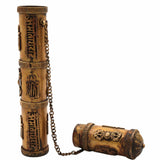 Handcrafted Brass Farman Dhoop Stand | Antique Peetal Scroll Holder for Pooja | Sambrani Agarbatti Burner for Moorthi, Murti, Vigraha, Devata Idols & Temple Decor,Gold, 10 Inch, 1 Piece